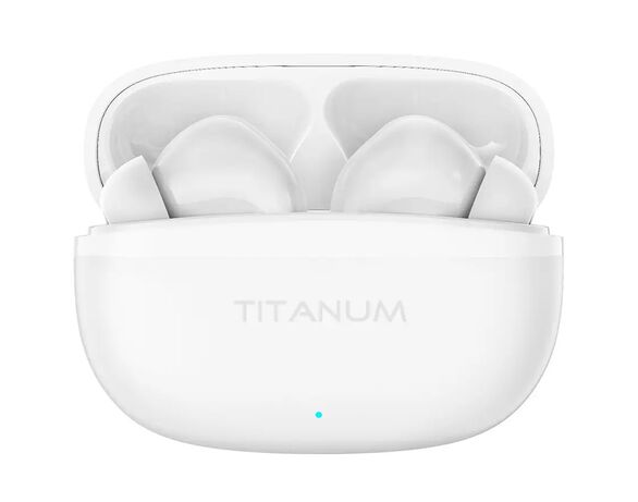 Навушники вакуумні бездротові з гарнітурою TITANUM TW11 TWS білі Аврора картинка 2 з доставкою
