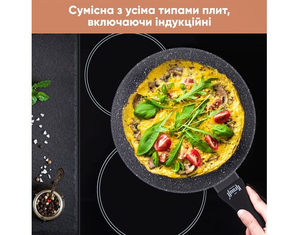 Сковорода алюмінієва антипригарна Krauff Fry Power d=28 см Аврора картинка 12 недорого