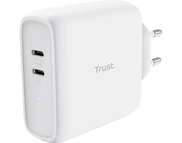 Адаптер зарядний мережевий Trust Maxo PD 2USB-C білий Аврора картинка 2 купити