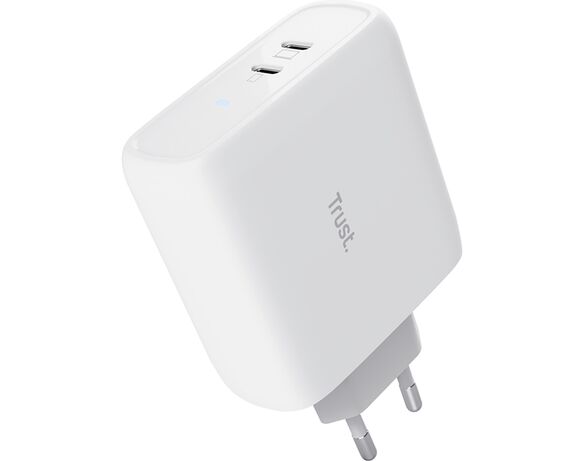 Адаптер зарядний мережевий Trust Maxo PD 2USB-C білий Аврора картинка 3 ціна