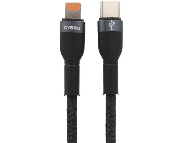 Кабель Type-C-8PIN Сyboo чорний Аврора картинка 3 ціна
