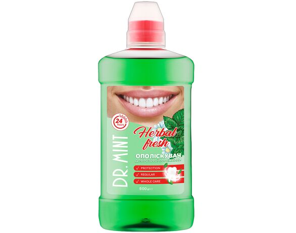 Ополіскувач для порожнини рота DR. MINT Herbal Fresh 500 мл Аврора каталог