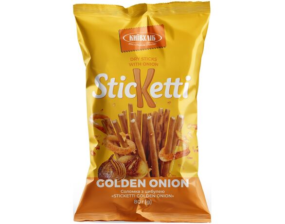 Соломка солона КИЇВХЛІБ STICKETTI GOLDEN ONION 80 г Аврора дешево