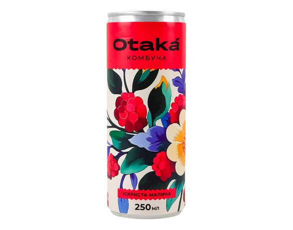 Напій безалкогольний слабогазований Otaka Комбуча Іcкриста малина ж/б 250 мл Аврора з доставкою
