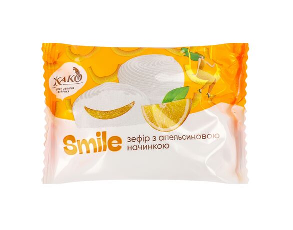 Зефір ЖАКО Smile апельсинова начинка 50 г в інтернет-магазині Аврора