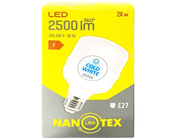 Лампа LED NANOTEX А80 24Вт Е27 6500К 220В Аврора відгуки
