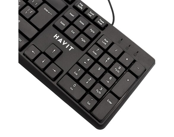 Клавіатура дротова HAVIT KB206 USB чорна Аврора картинка 4 з доставкою
