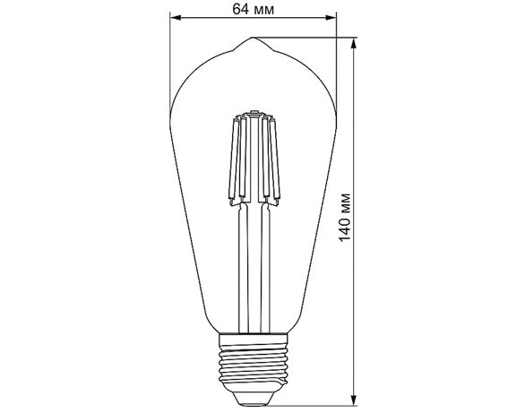 Лампа LED TITANUM Filament ST64 6Вт E27 2200K 220В Аврора картинка 3 каталог