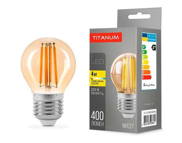 Лампа LED TITANUM Filament G45 4Вт E27 2200K 220В Аврора недорого