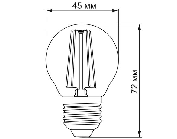 Лампа LED TITANUM Filament G45 4Вт E27 2200K 220В Аврора картинка 3 каталог