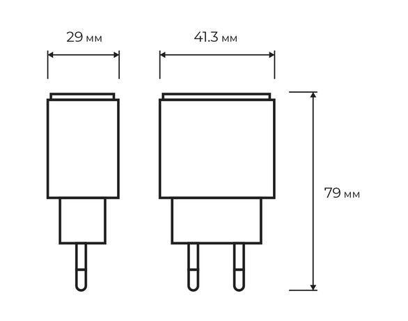 Адаптер зарядний мережевий EUROELECTRIC USB-A+Type-C 30 Вт білий Аврора картинка 7 купити