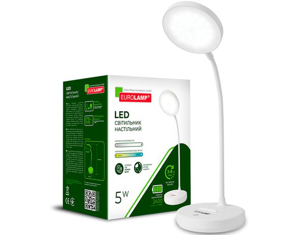 Світильник настільний LED акумуляторний EUROLAMP Type-C 2400 мАh білий 5 Вт Аврора недорого