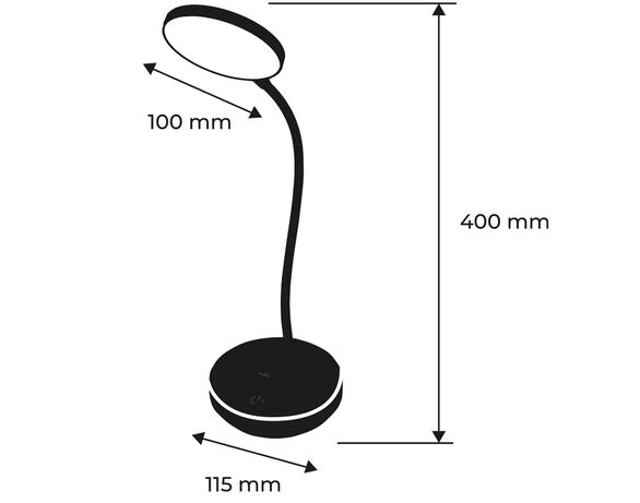Світильник настільний LED акумуляторний EUROLAMP Type-C 2400 мАh білий 5 Вт картинка 6 в інтернет-магазині Аврора