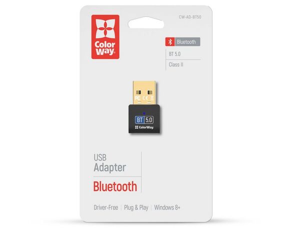 Адаптер мережі Bluetooth USB ColorWay BT 5.0 чорний Аврора вартість