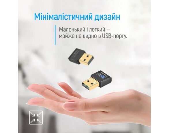 Адаптер мережі Bluetooth USB ColorWay BT 5.0 чорний Аврора картинка 11 купити