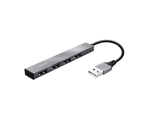 Концентратор мережевий Trust Halyx USB+4USB-А сірий Аврора вартість