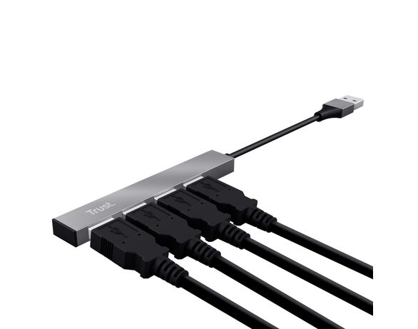 Концентратор мережевий Trust Halyx USB+4USB-А сірий картинка 3 в Аврорі