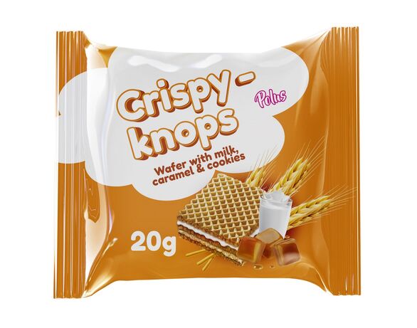 Вафлі POLUS Crispy-Knops з молочною начинкою, карамеллю, арахісом 20 г Аврора відгуки
