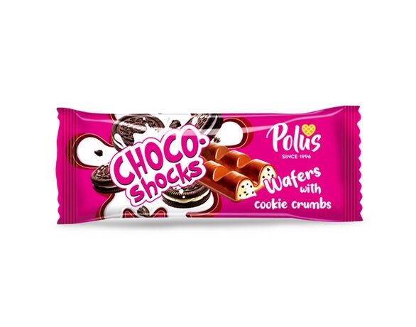 Вафлі глазуровані POLUS Choco-Shocks з крихтою печива 45 г Аврора недорого