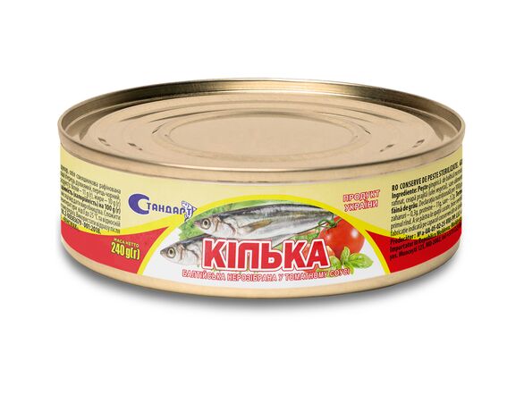 Консерви Кілька балтійська у томатному соусі Стандарт ж/б 240 г Аврора дешево