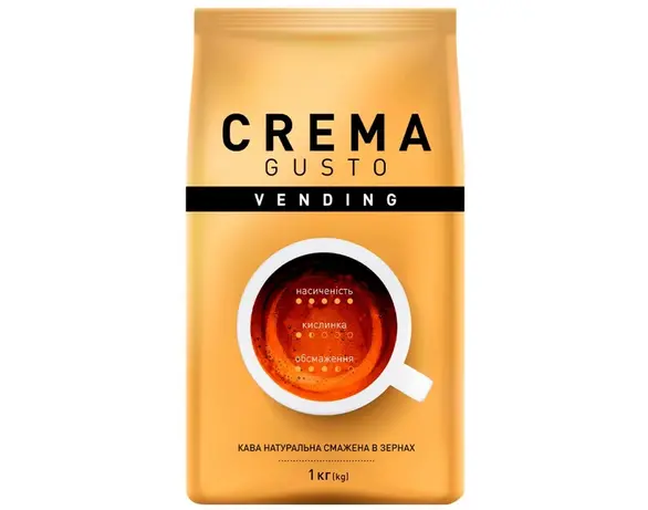 Кава натуральна смажена в зернах Ambassador Vending Crema Gusto 1 кг Аврора ціна