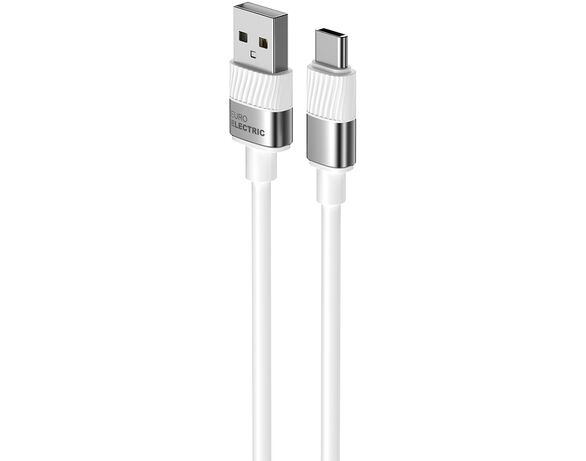 Кабель USB-A-Type-C EUROELECTRIC 3A білий 1 м Аврора картинка 2 недорого