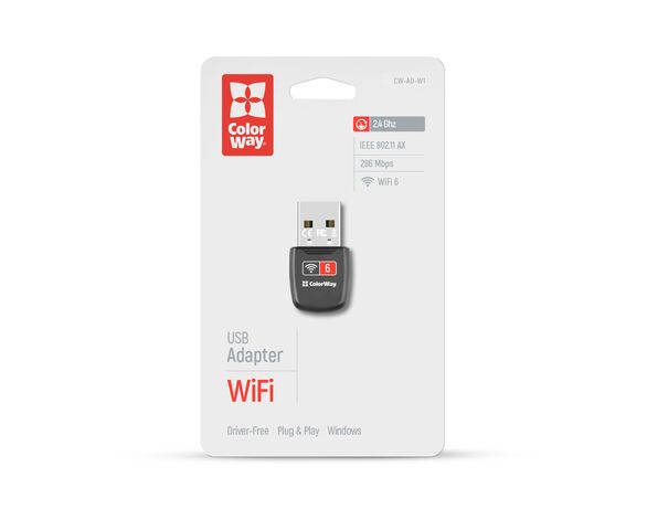 Адаптер мережі WiFi USB СolorWay CW-AD-W1 чорний Аврора недорого