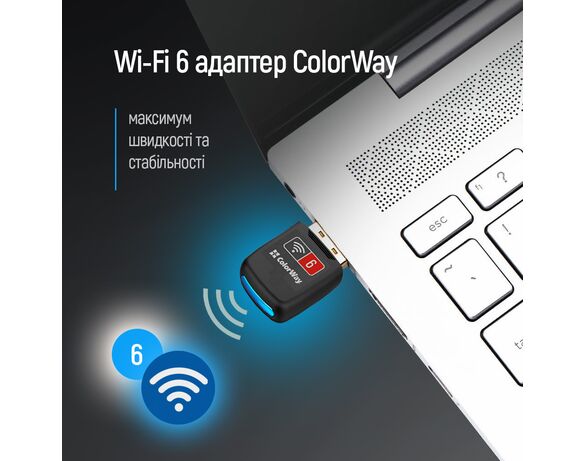 Адаптер мережі WiFi USB СolorWay CW-AD-W1 чорний Аврора картинка 5 вартість