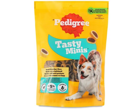 Ласощі для собак PEDIGREE Tasty Minis з яловичиною, сиром 140 г Аврора дешево