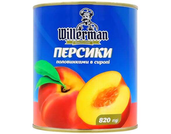 Персик консервований половинки Willerman ж/б 820 г Аврора купити