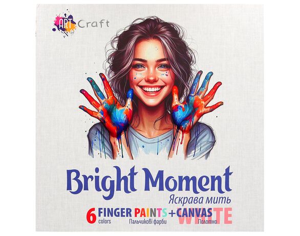 Набір для творчості ART Craft Яскрава мить: пальчикові фарби + біле полотно Аврора недорого