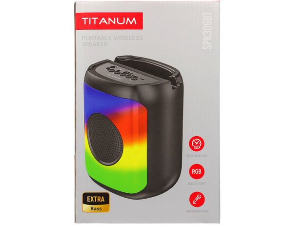 Колонка портативна TITANUM SPK309BT RGB чорна 5Вт Аврора дешево