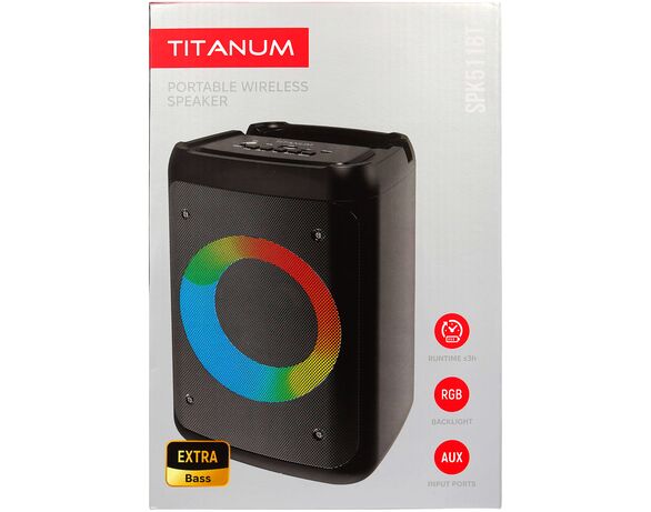 Колонка портативна TITANUM SPK511BT RGB чорна 10 Вт Аврора ціна