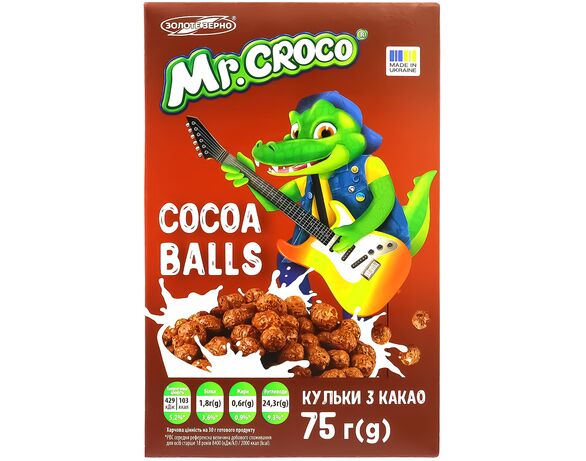 Кульки глазуровані Золоте зерно Mr.Croco з какао 75 г Аврора фото
