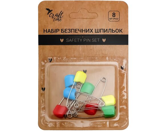 Набір шпильок безпечних Craft time 8 шт Аврора фото