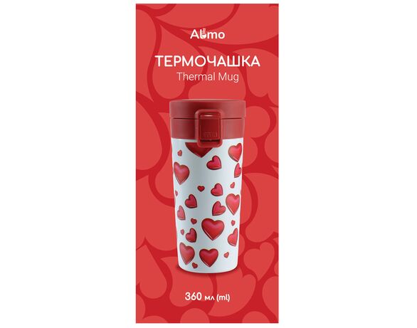 Термочашка для напоїв Almo Сердечки Аврора картинка 2 відгуки