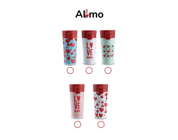 Термочашка для напоїв Almo Сердечки Аврора картинка 6 недорого