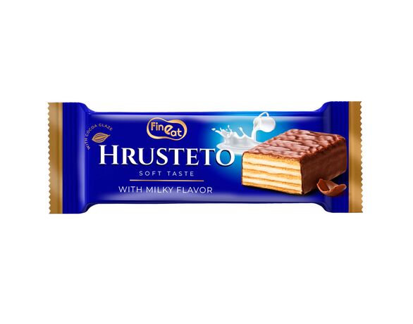 Вафля глазурована Fine Eat Hrusteto з молочною начинкою 34 г в інтернет-магазині Аврора