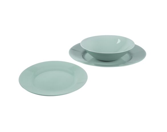 Тарілка обідня скляна LUMINARC PLUMI LIGHT TURQUOISE d=24 см Аврора картинка 2 ціна
