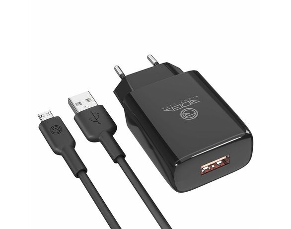 Пристрій зарядний мережевий Ridea RW-11111 MicroUSB 1 м чорний Аврора картинка 2 дешево