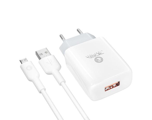 Пристрій зарядний мережевий Ridea RW-11111 MicroUSB 1 м білий Аврора картинка 2 дешево