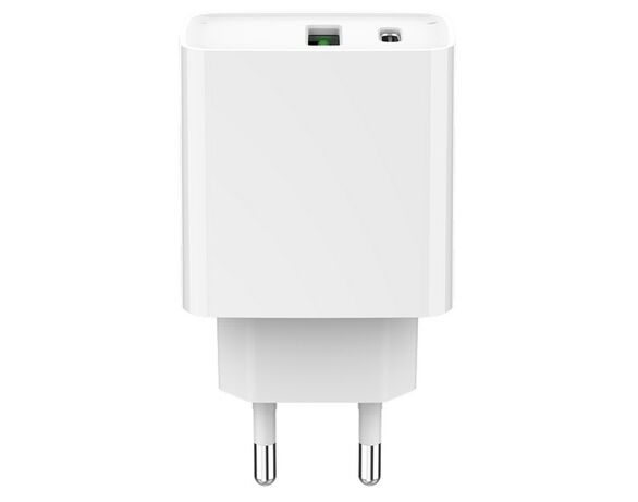 Адаптер зарядний мережевий Gembird TA-UC-PDQC20-01-W USB-А+Type-C білий Аврора картинка 2 з доставкою