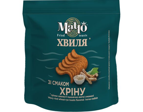 Грінки житні смажені Macho зі смаком хріну 80 г в Аврорі