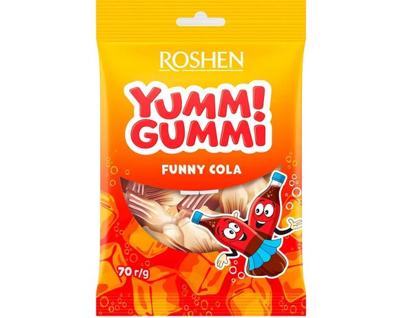 Цукерки желейні Yummi Gummi Funny Cola 70 г Аврора з доставкою