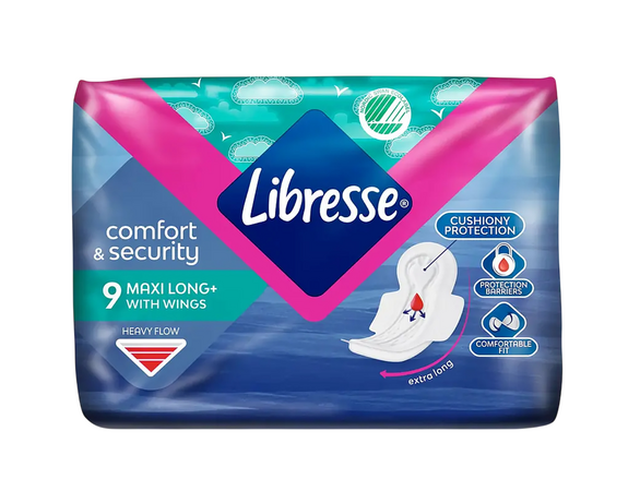 Прокладки гігієнічні LIBRESS Comfort Maxi Long 9 штук Аврора вартість