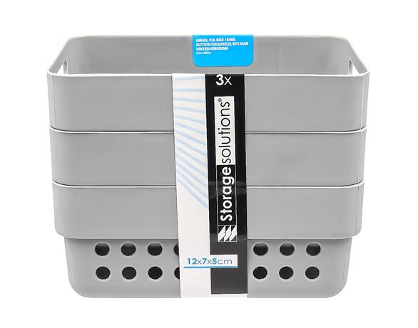 Набір кошиків для зберігання пластикових Storage Solutions 350 мл 3 шт Аврора картинка 6 фото