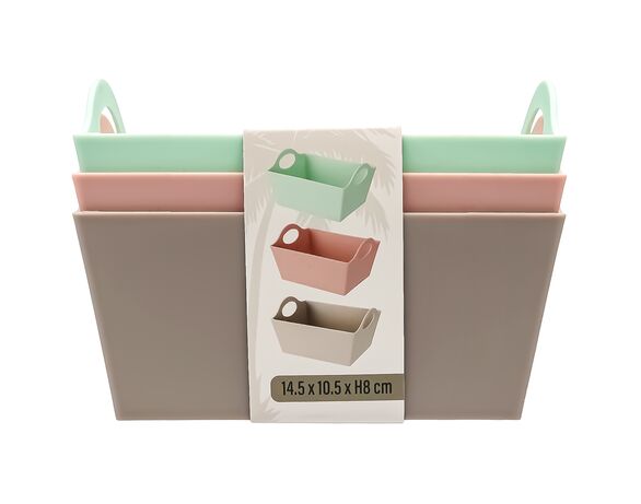 Набір кошиків для зберігання пластикових Excellent Houseware 3 шт Аврора картинка 3 купити