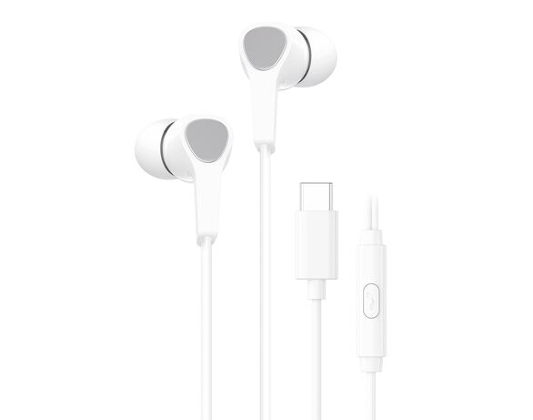 Навушники вакуумні дротові гарнітурні HAVIT E339C USB-C білі Аврора відгуки