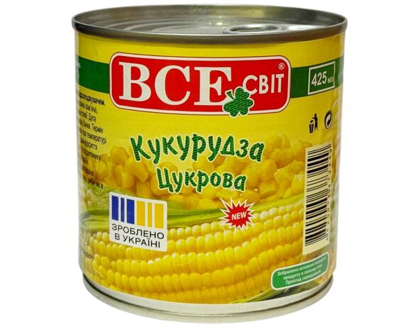 Кукурудза цукрова консервована стерилізована ВСЕсвіт ж/б 425 мл Аврора відгуки