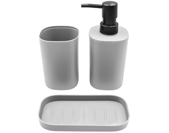 Набір аксесуарів для ванної кімнати пластиковий Bathroom Solutions 3 предмети Аврора картинка 2 фото